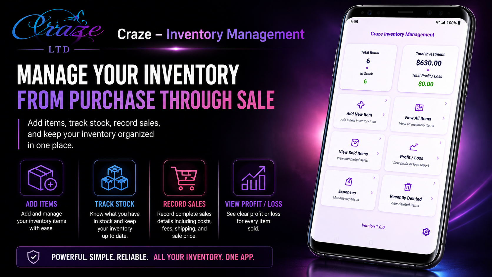 Craze Inventory Management promotional advertisement