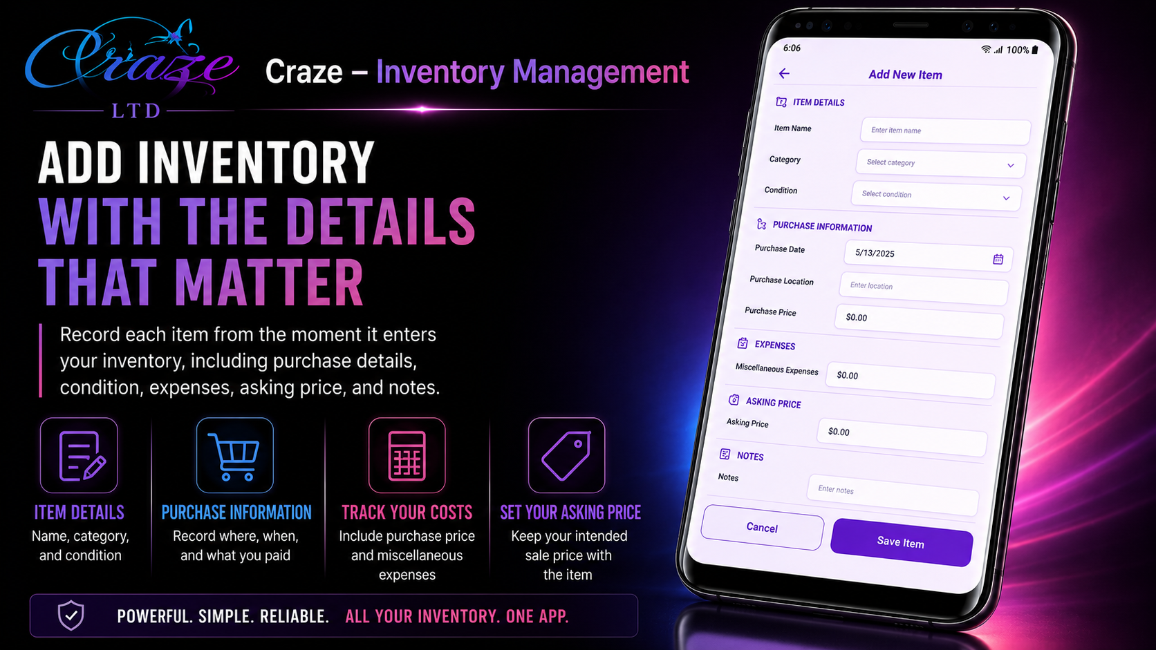Craze Add Inventory promotional advertisement